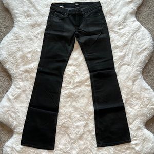 🕸️COH Kelly Stretch Low Waist Bootcut Flare Coated Black Luxury Denim Jeans